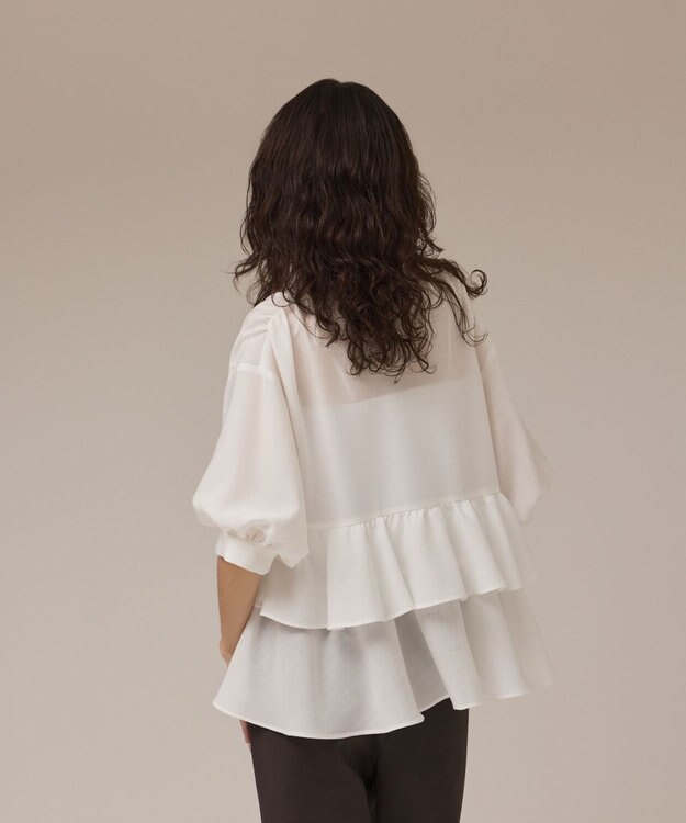GRACE CONTINENTAL ティアードシャツチュニック ホワイト