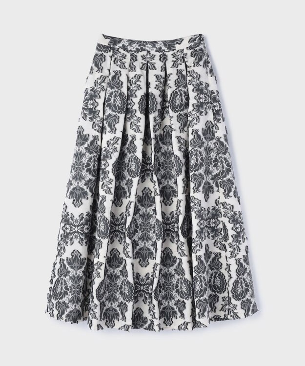 GRACE CONTINENTAL ダマスクジャガードタックスカート キナリ