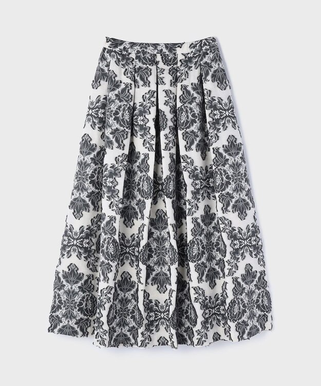 GRACE CONTINENTAL ダマスクジャガードタックスカート キナリ