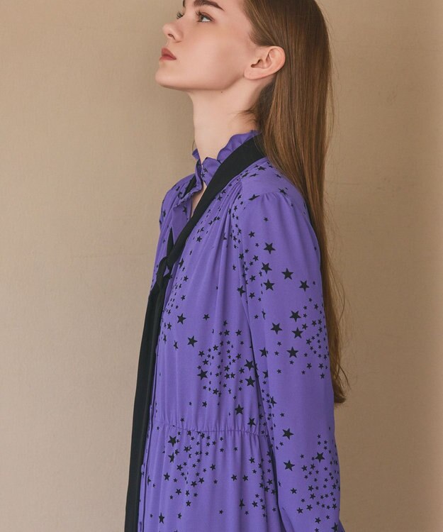 GRACE CONTINENTAL エトワールドレープドレス ブルー