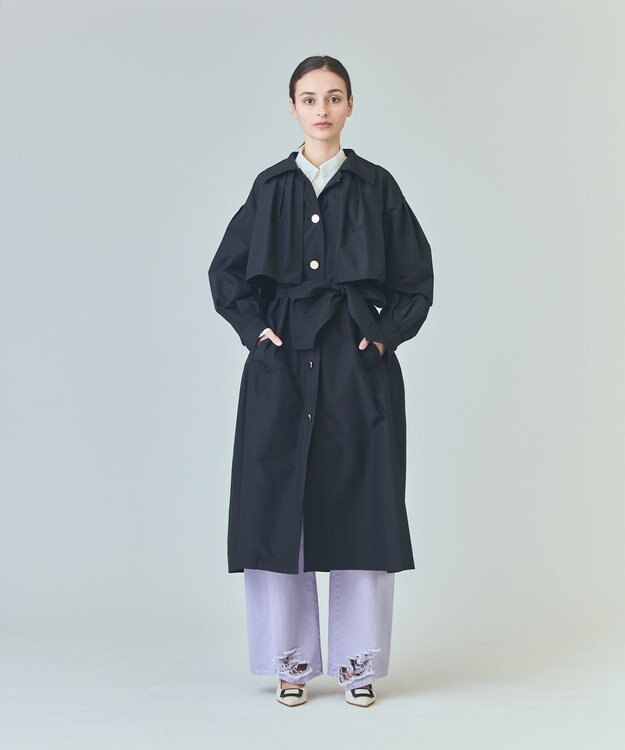 GRACE CONTINENTAL タッサードレスコート ブラック