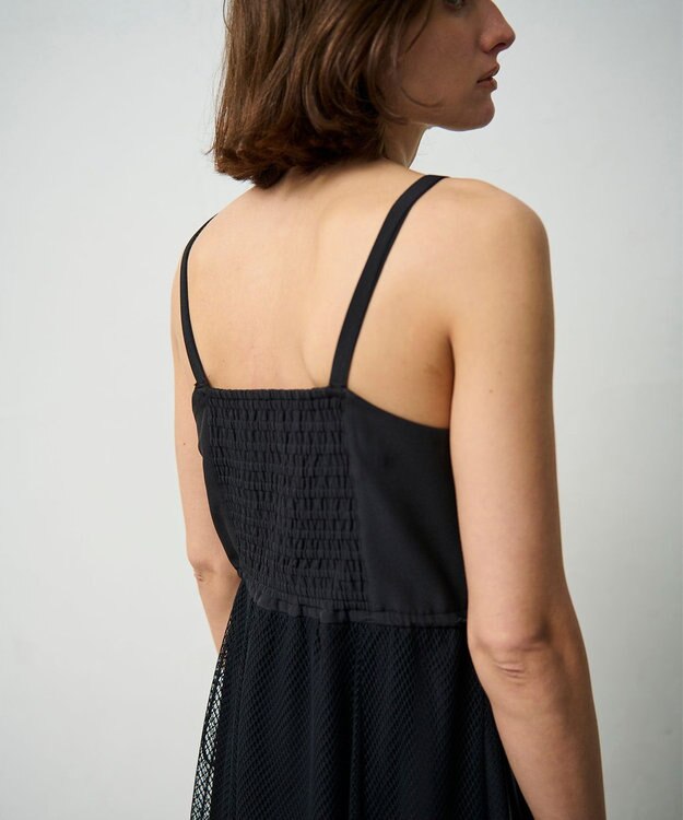 GRACE CONTINENTAL メッシュコンビキャミワンピース ブラック