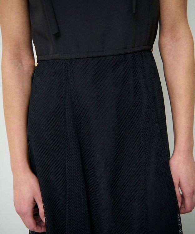 GRACE CONTINENTAL メッシュコンビキャミワンピース ブラック