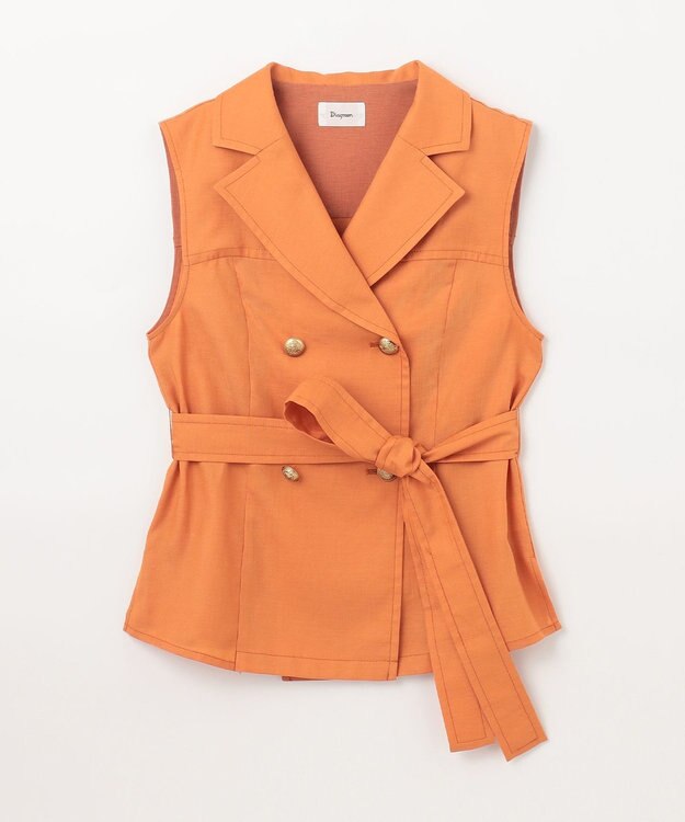 GRACE CONTINENTAL リネンタッチダブルブラウス オレンジ