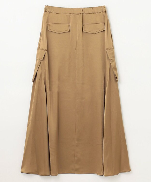 GRACE CONTINENTAL サテンミリタリーロングスカート カーキ