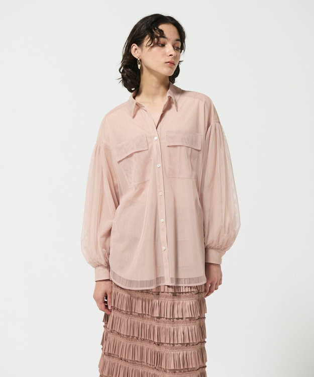 GRACE CONTINENTAL チュールレイヤードシャツ ベージュ