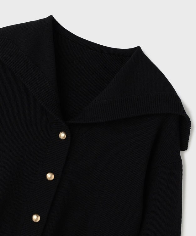 GRACE CONTINENTAL セーラーカラーニットトップ ブラック