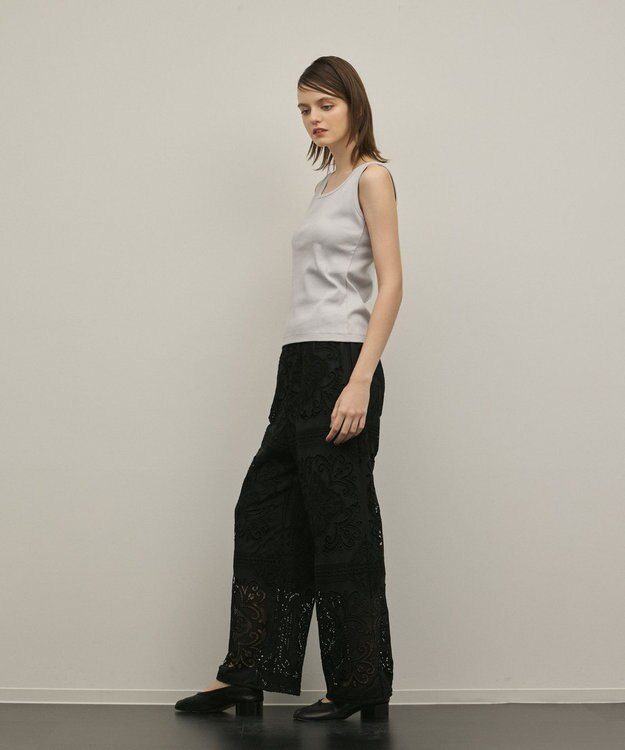 GRACE CONTINENTAL パネル刺繍パンツ ブラック