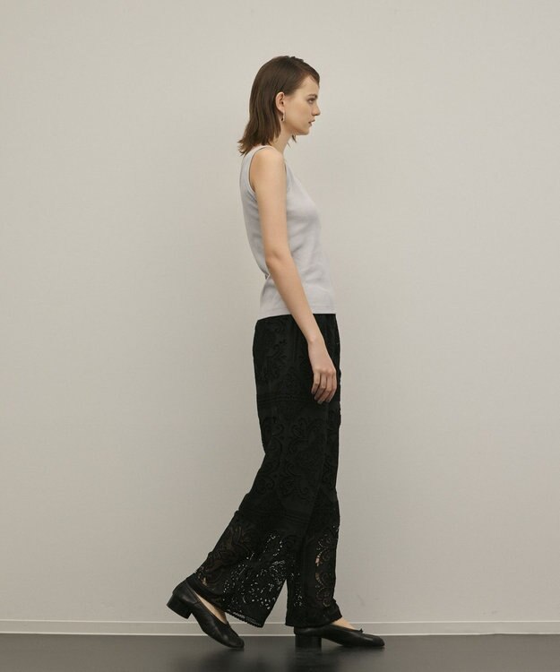 GRACE CONTINENTAL パネル刺繍パンツ ブラック