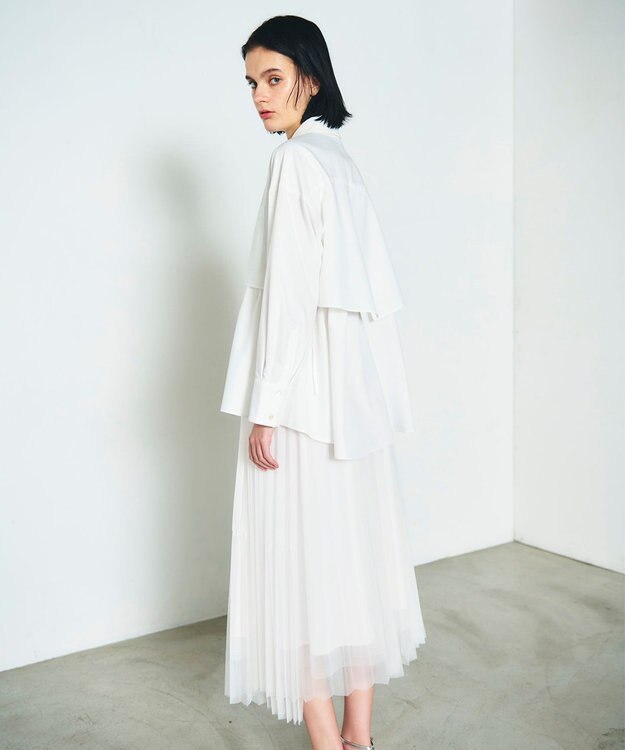 GRACE CONTINENTAL レイヤードドロストシャツ ホワイト