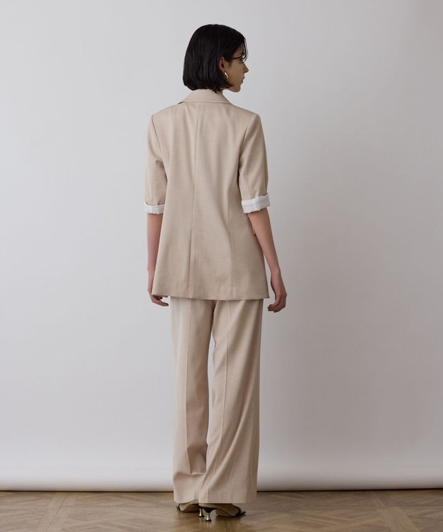 GRACE CONTINENTAL スラブストレッチタックパンツ ベージュ