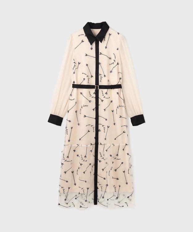 GRACE CONTINENTAL ハートアロー刺繍ワンピース ベージュ