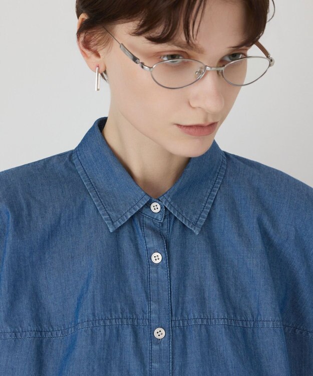 GRACE CONTINENTAL シアーデニムドルマントップ ブルー