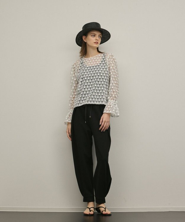 GRACE CONTINENTAL モチーフチュールブラウス ホワイト