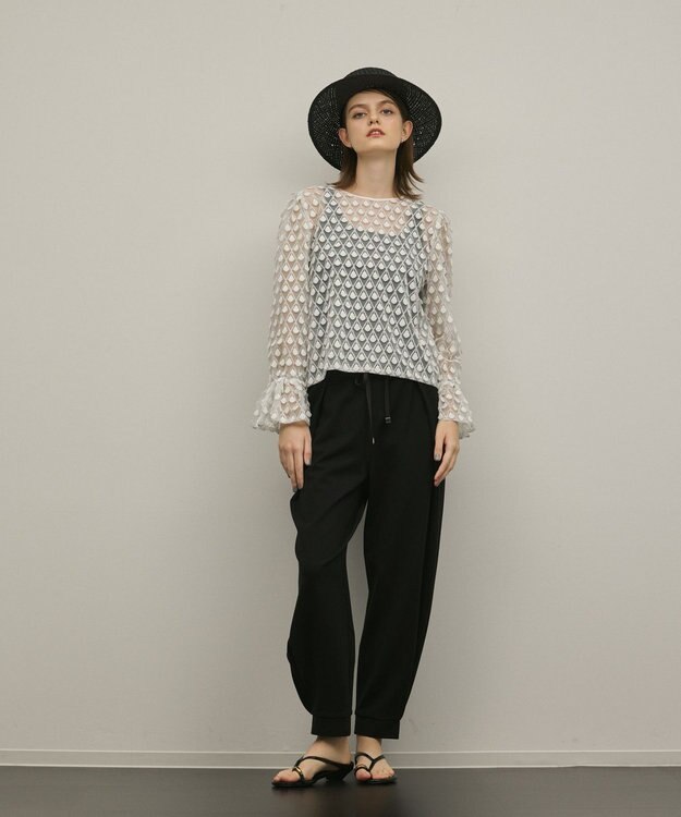 GRACE CONTINENTAL モチーフチュールブラウス ホワイト