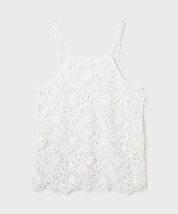 GRACE CONTINENTAL フラワーレースキャミソール ホワイト