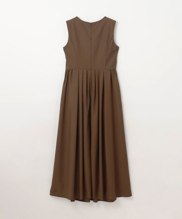 GRACE CONTINENTAL タックフレアロングワンピース ブラウン