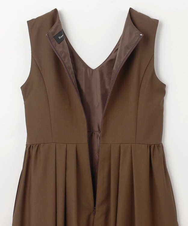 GRACE CONTINENTAL タックフレアロングワンピース ブラウン