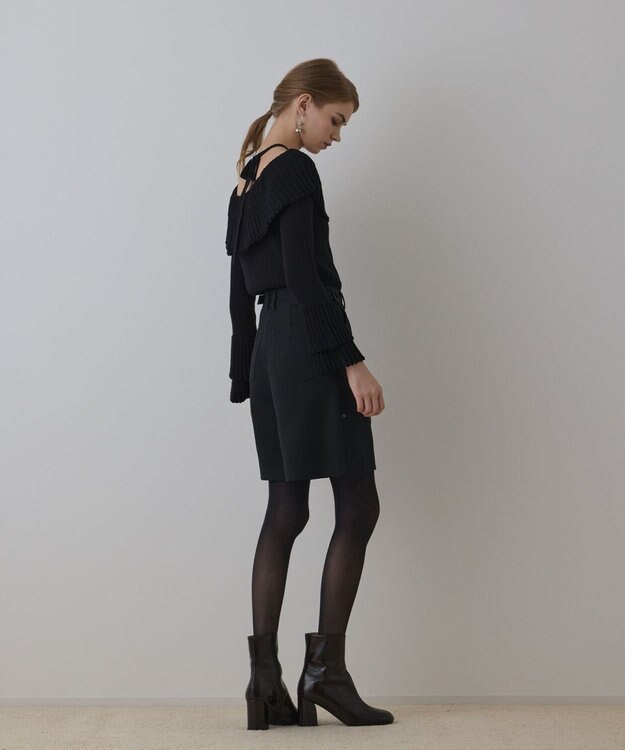 GRACE CONTINENTAL ツイーディーハーフパンツ ブラック