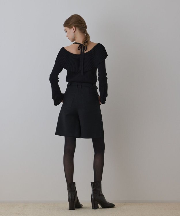 GRACE CONTINENTAL ツイーディーハーフパンツ ブラック