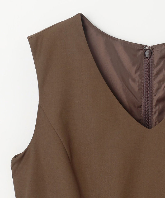 GRACE CONTINENTAL タックフレアロングワンピース ブラウン