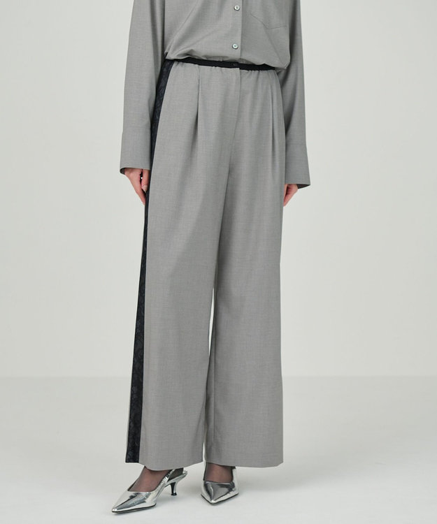 GRACE CONTINENTAL サイドレースイージーパンツ グレー