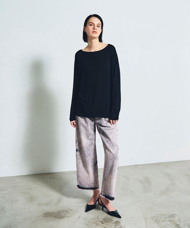 GRACE CONTINENTAL ロゴ刺繍カットトップ ブラック