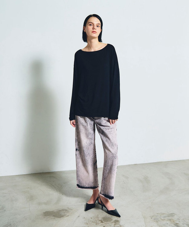 GRACE CONTINENTAL ロゴ刺繍カットトップ ブラック