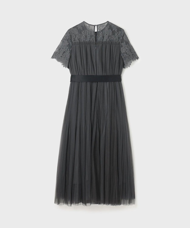 GRACE CONTINENTAL チュールプリーツドレス グレー