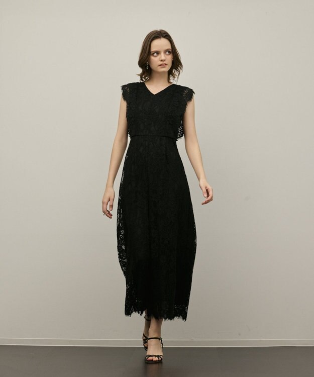 GRACE CONTINENTAL コードレースサロペット ブラック