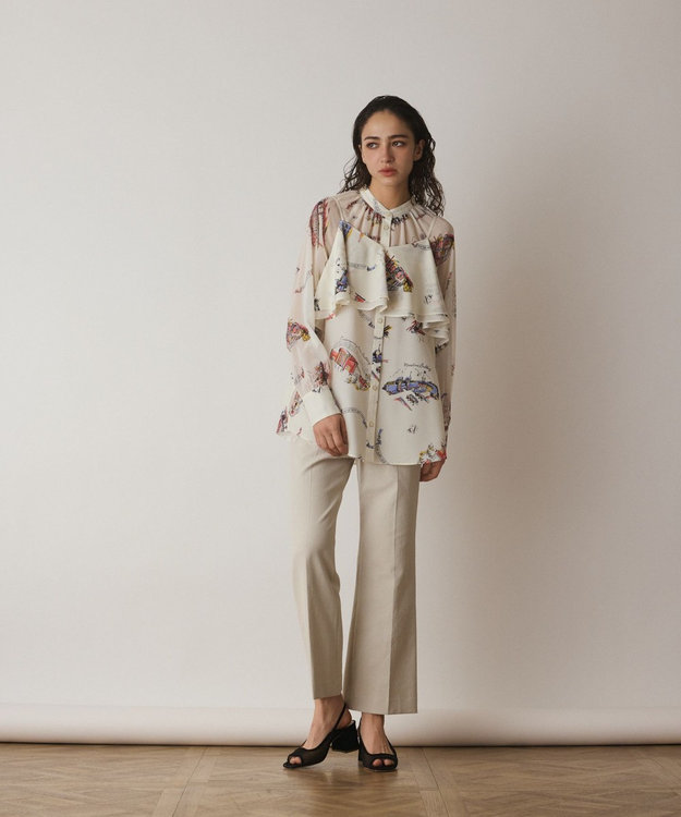 GRACE CONTINENTAL スーヴェニールプリントブラウス キナリ