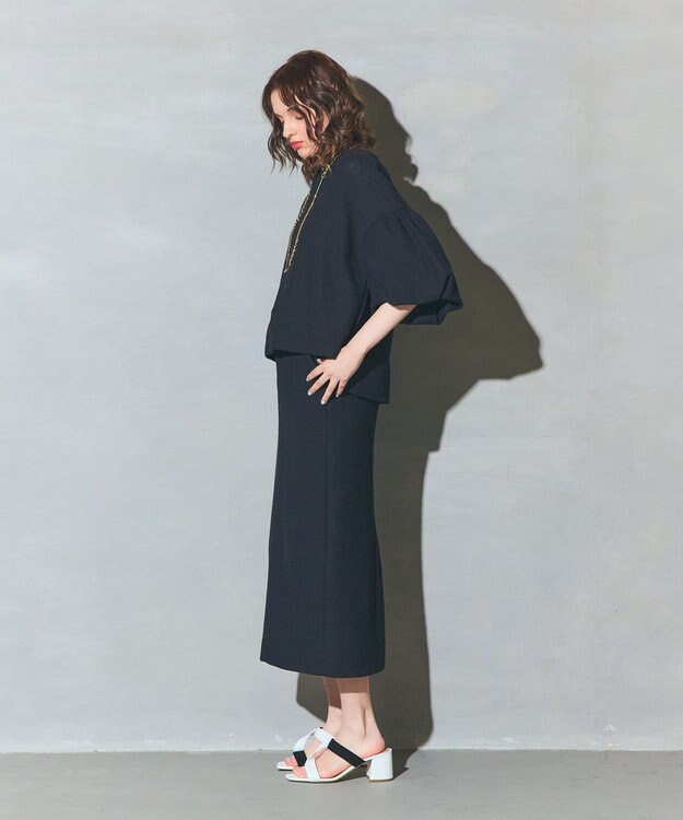 GRACE CONTINENTAL ジャージペンシルスカート ブラック