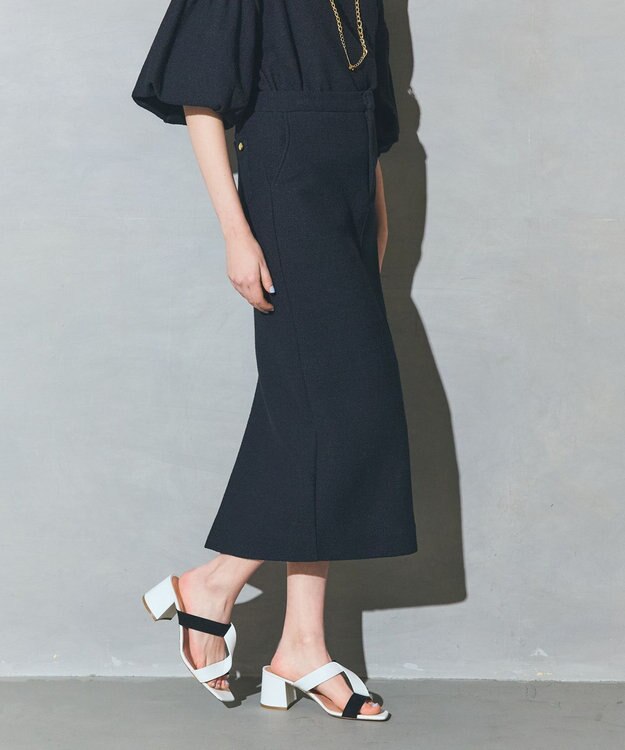 GRACE CONTINENTAL ジャージペンシルスカート ブラック