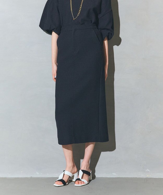 GRACE CONTINENTAL ジャージペンシルスカート ブラック