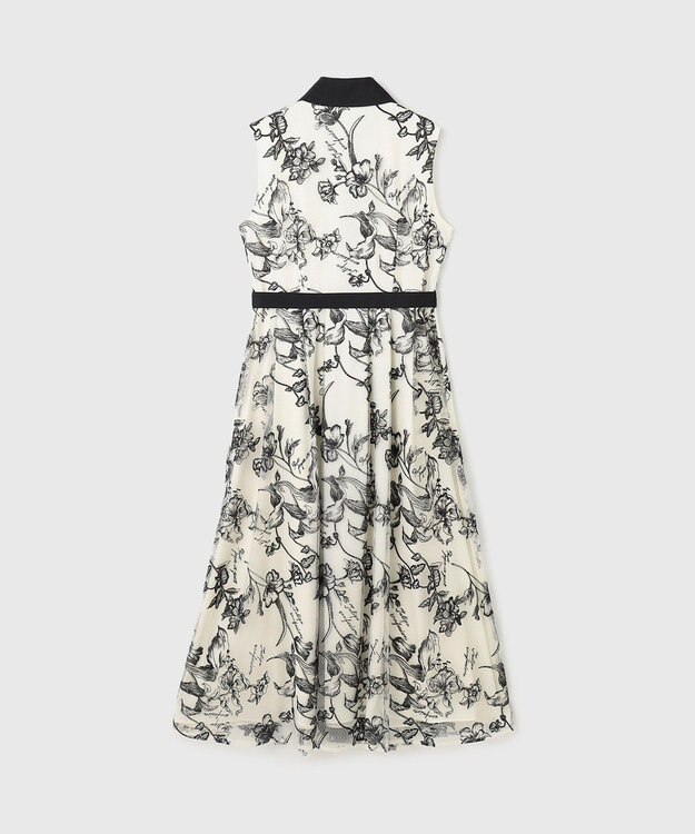 GRACE CONTINENTAL フラワー刺繍ボウタイドレス キナリ