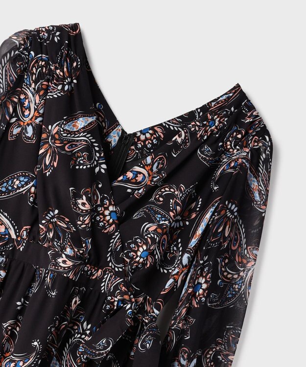 GRACE CONTINENTAL ペイズリーカシュクールワンピース ブラック