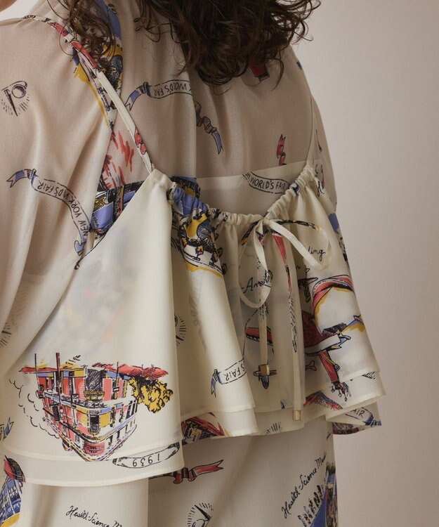 GRACE CONTINENTAL スーヴェニールプリントブラウス キナリ