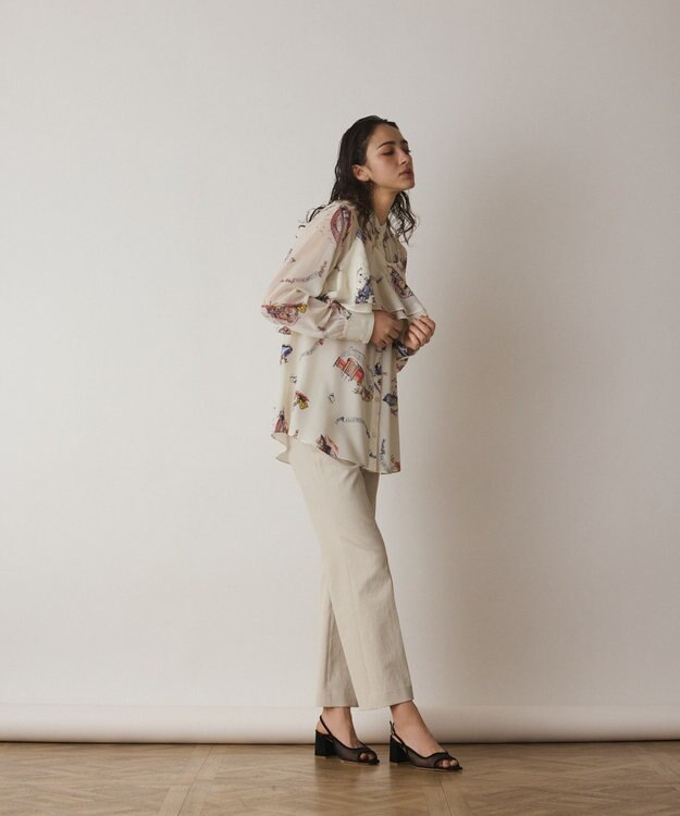 GRACE CONTINENTAL スーヴェニールプリントブラウス キナリ