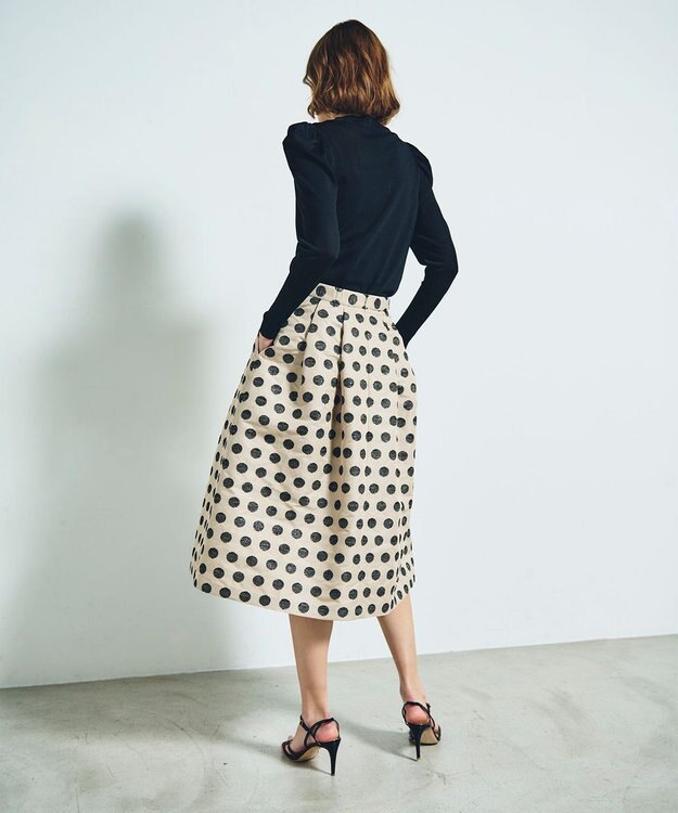 GRACE CONTINENTAL タックスリーブニットトップ ブラック