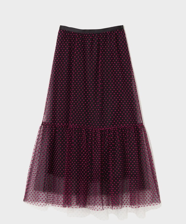 GRACE CONTINENTAL フロッキーチュールスカート ブラック