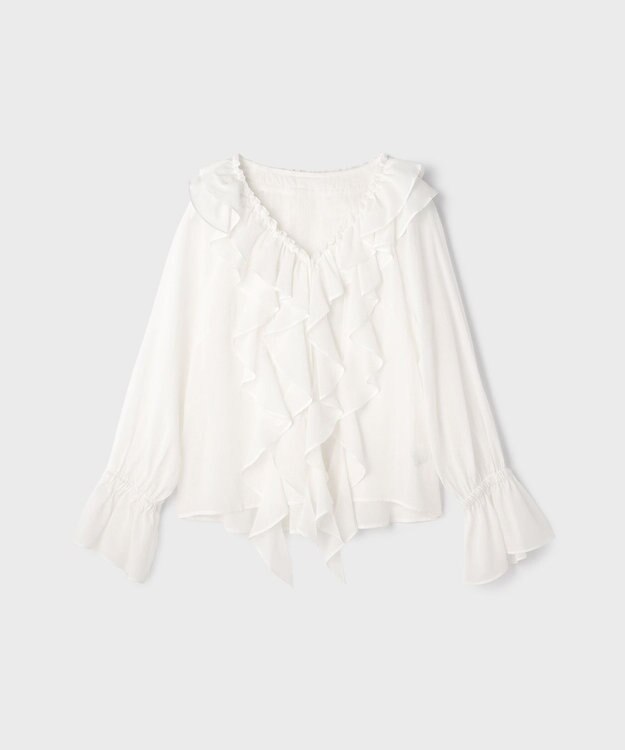 GRACE CONTINENTAL フリルブラウス ホワイト