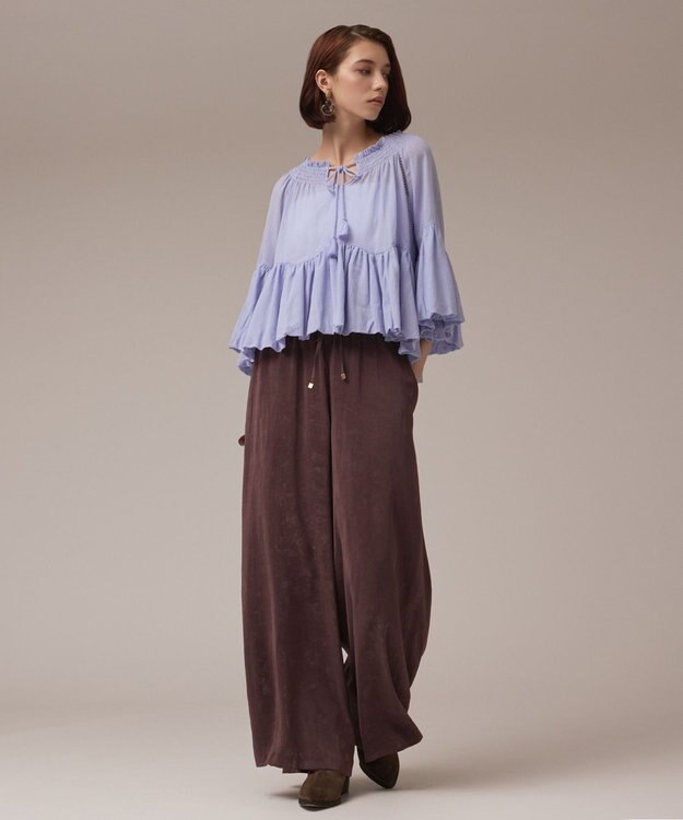 GRACE CONTINENTAL バルーンカフタントップ サックス