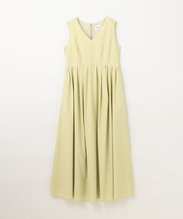 GRACE CONTINENTAL タックフレアロングワンピース ライトグリーン