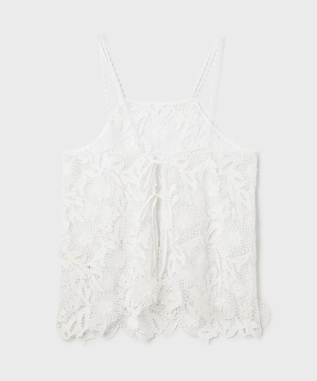GRACE CONTINENTAL フラワーレースキャミソール ホワイト