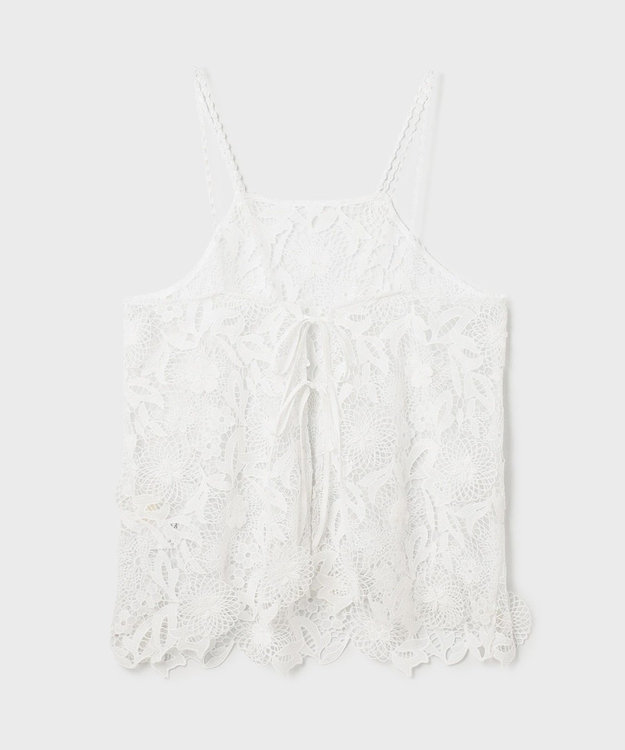 GRACE CONTINENTAL フラワーレースキャミソール ホワイト