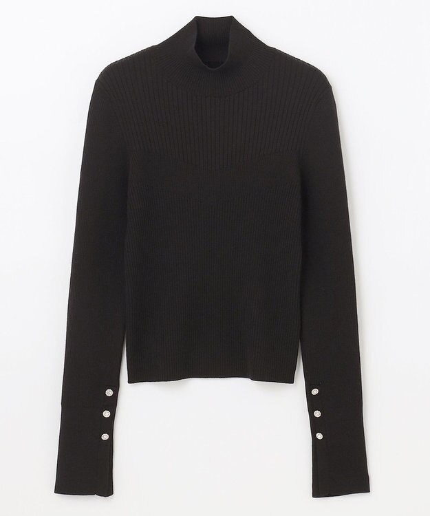 GRACE CONTINENTAL ビジューリブニットトップ ブラック