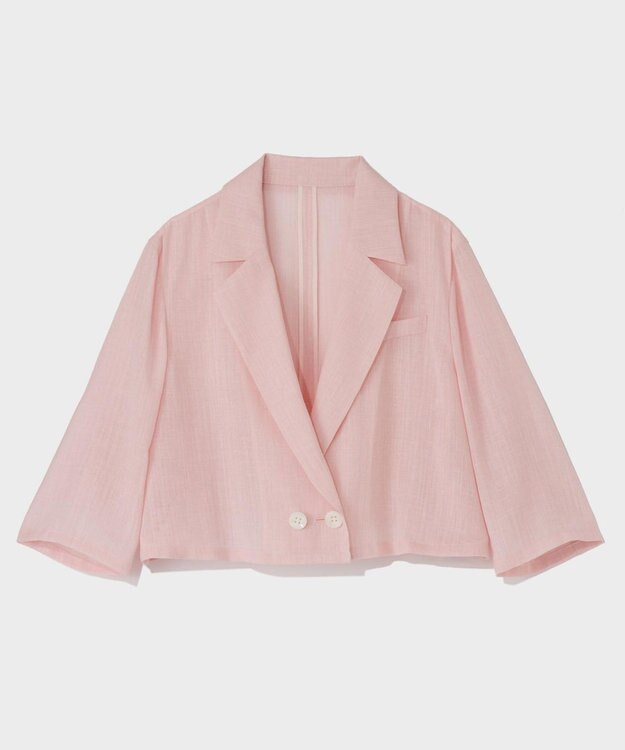 GRACE CONTINENTAL リネンライクシアージャケット ピンク
