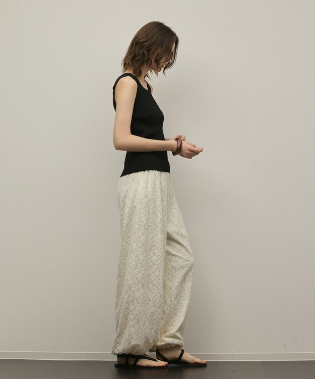 GRACE CONTINENTAL リブニットタンクトップ ブラック