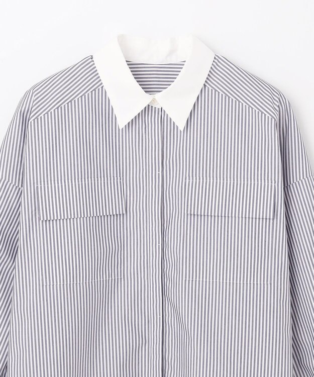 GRACE CONTINENTAL バックコンシャスシャツ ストライプ