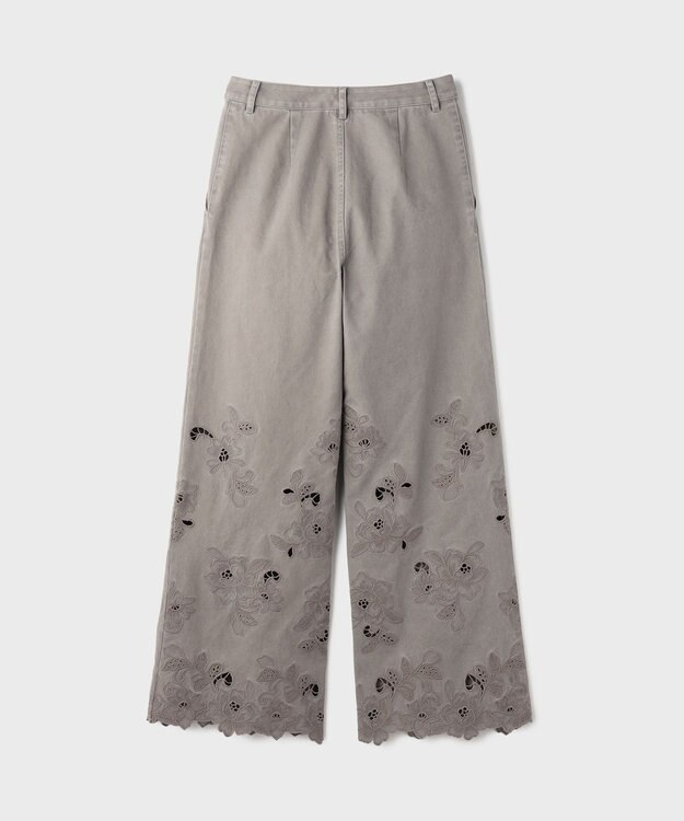 GRACE CONTINENTAL カットワークフレアパンツ グレー